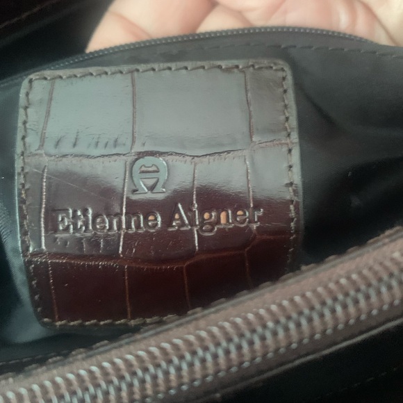 Etienne Aigner- Vintage - Elegant Brown Maroon Embossed Women's Bag - Picture 8 of 11